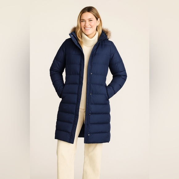 Lands' End Jackets & Blazers - Lands’ End Women's 600 Down Winter Long Coat With Hood in Navy